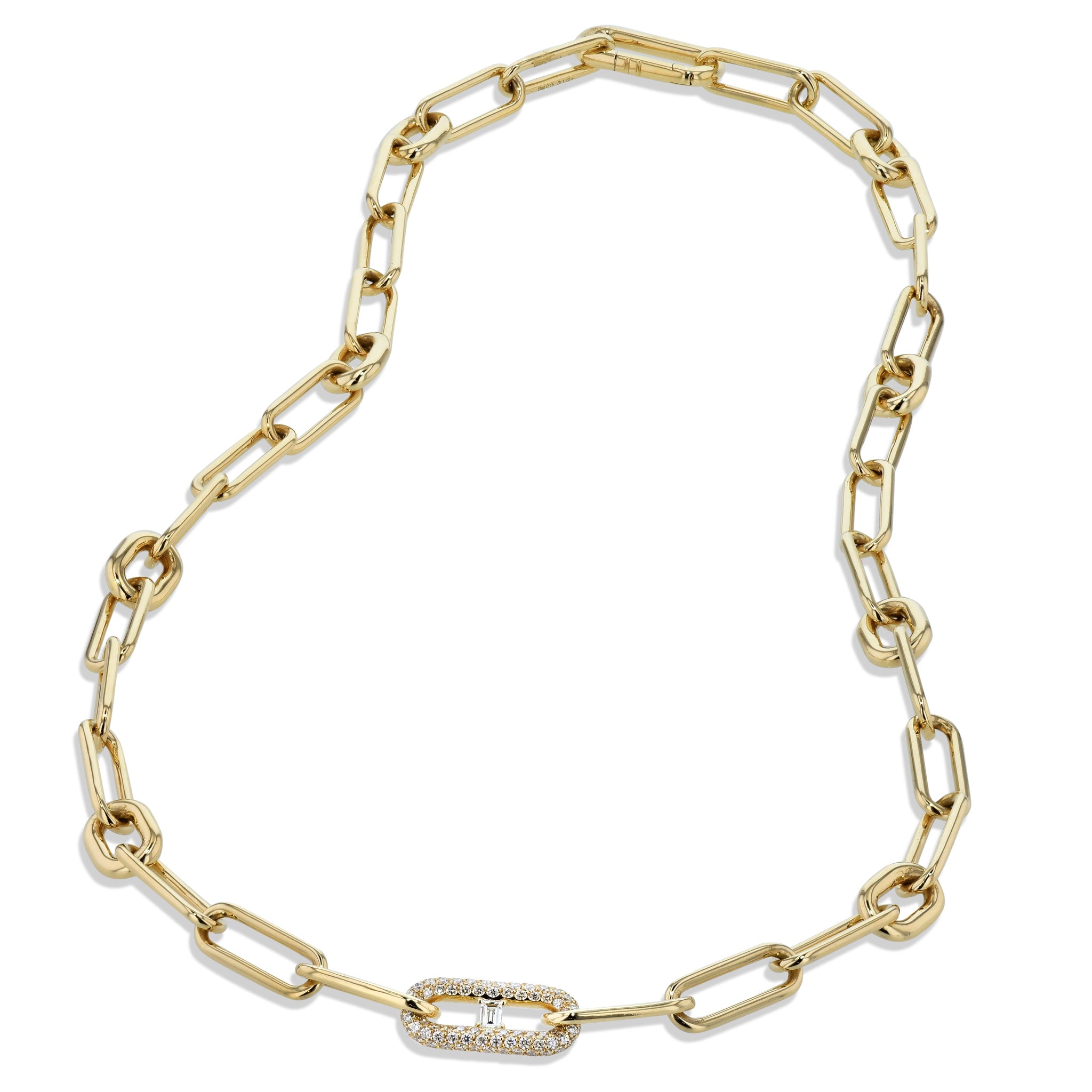 Yellow Gold Diamond Chain Link Necklace Necklaces Curated by H