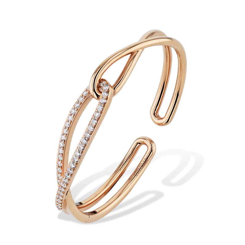 Rose Gold Pave Diamond Cuff Bracelet Bracelets Curated by H