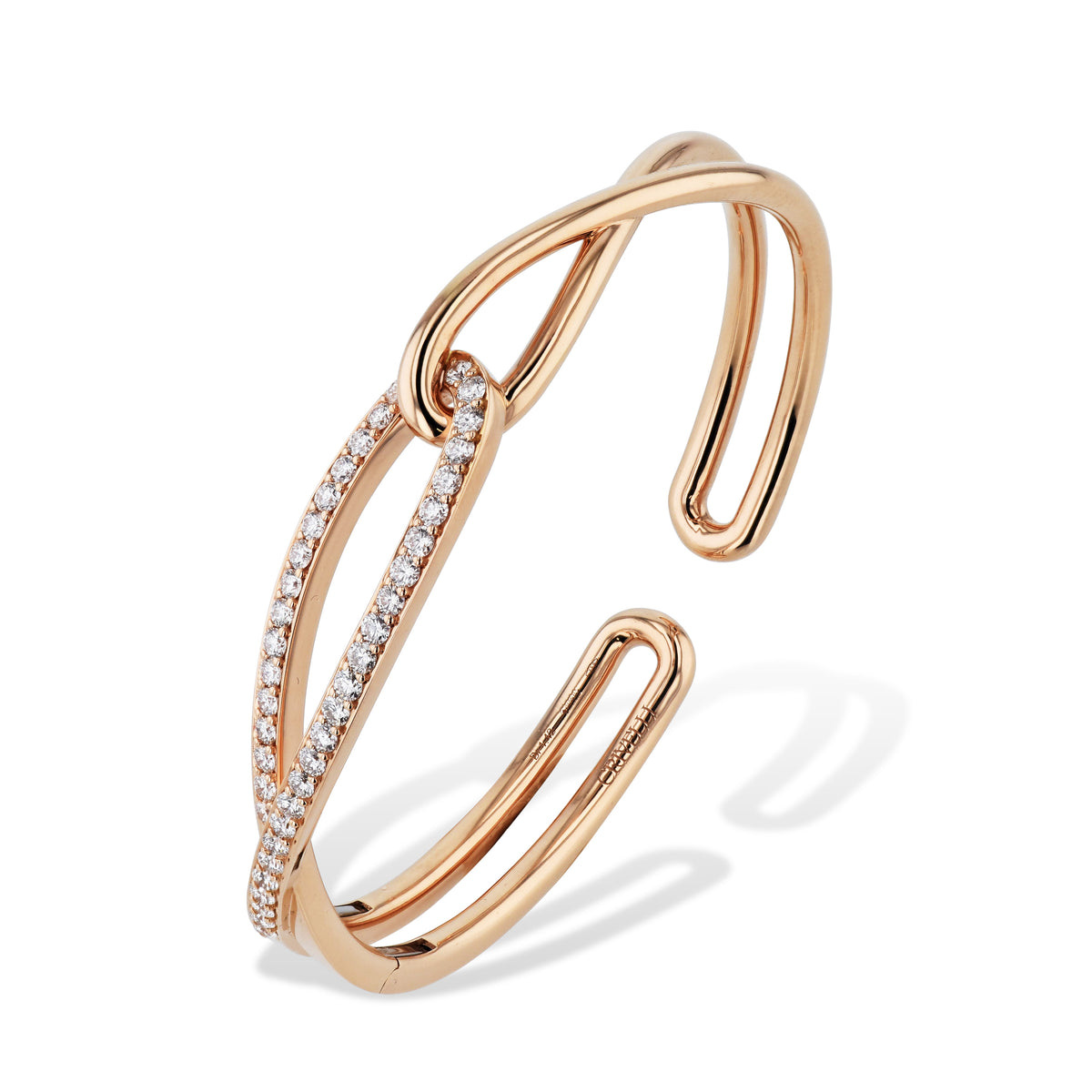 Rose Gold Pave Diamond Cuff Bracelet - Alternate View 1