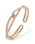 Rose Gold Pave Diamond Cuff Bracelet Bracelets Curated by H