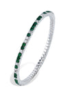Diamond and Emerald 18K White Gold Stretch Tennis Bracelet Bracelets Curated by H