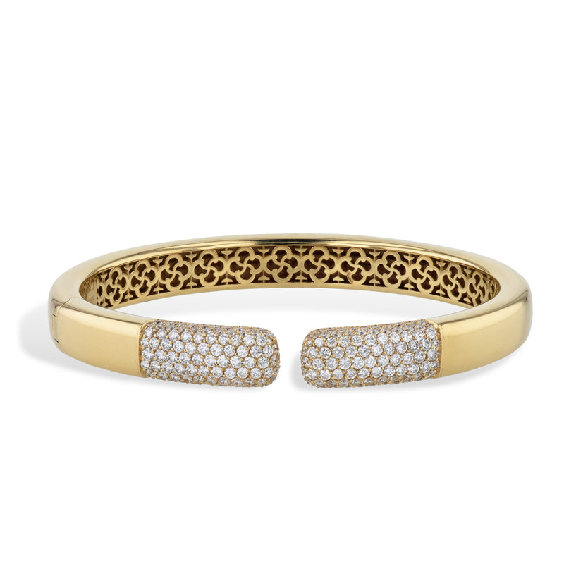 Yellow Gold Pave Diamond Cuff Bracelet Bracelets Curated by H