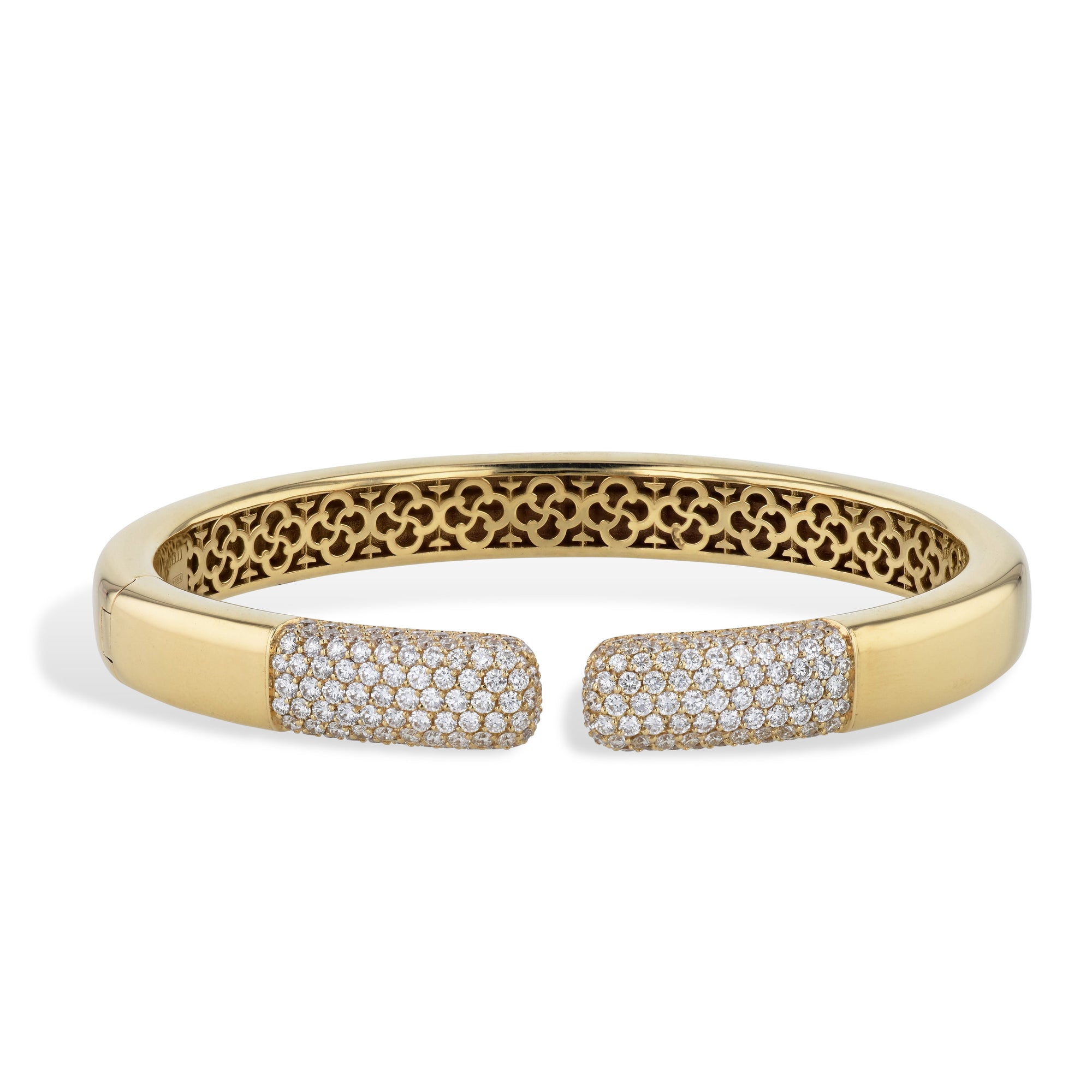 Yellow Gold Pave Diamond Cuff Bracelet Bracelets Curated by H