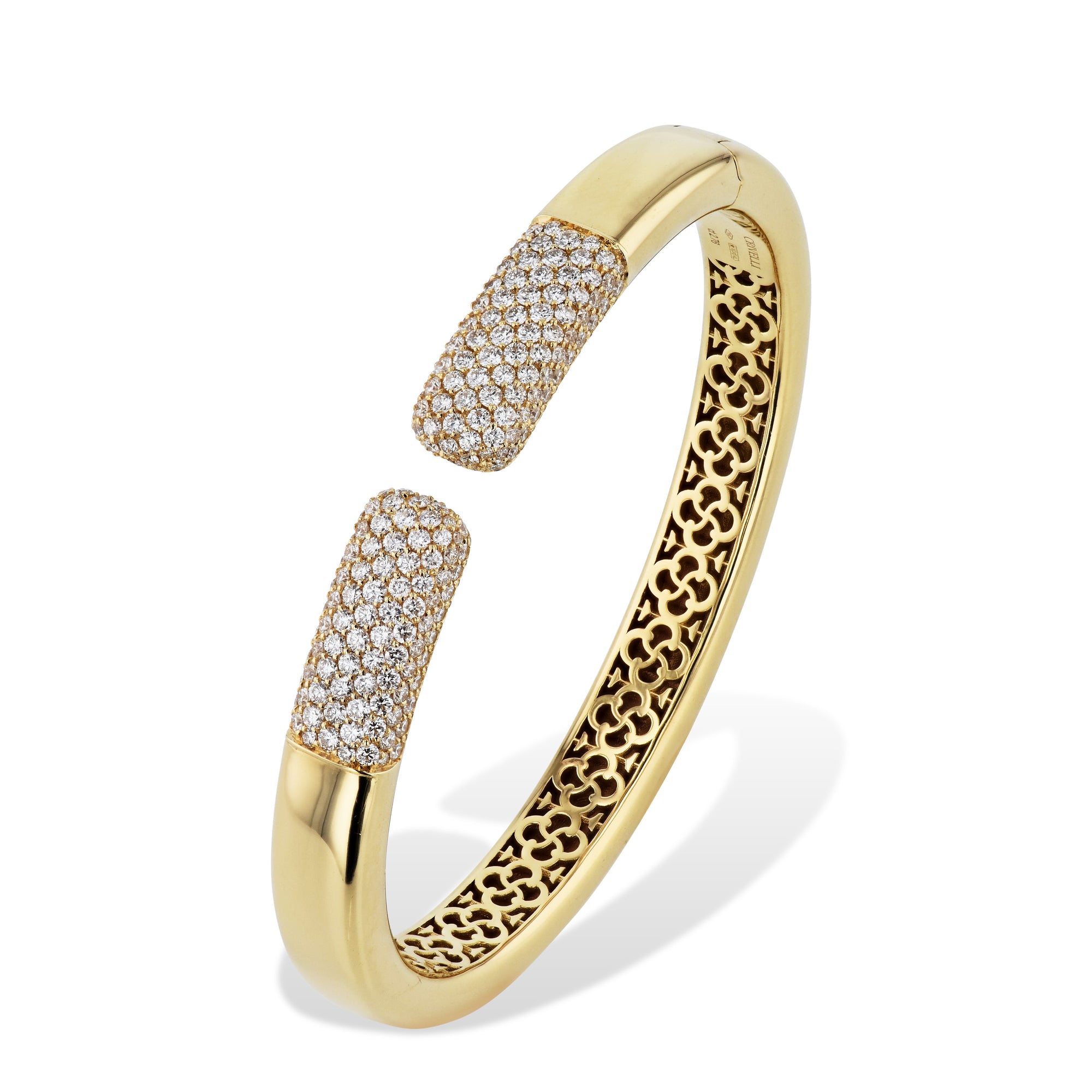 Yellow Gold Pave Diamond Cuff Bracelet Bracelets Curated by H