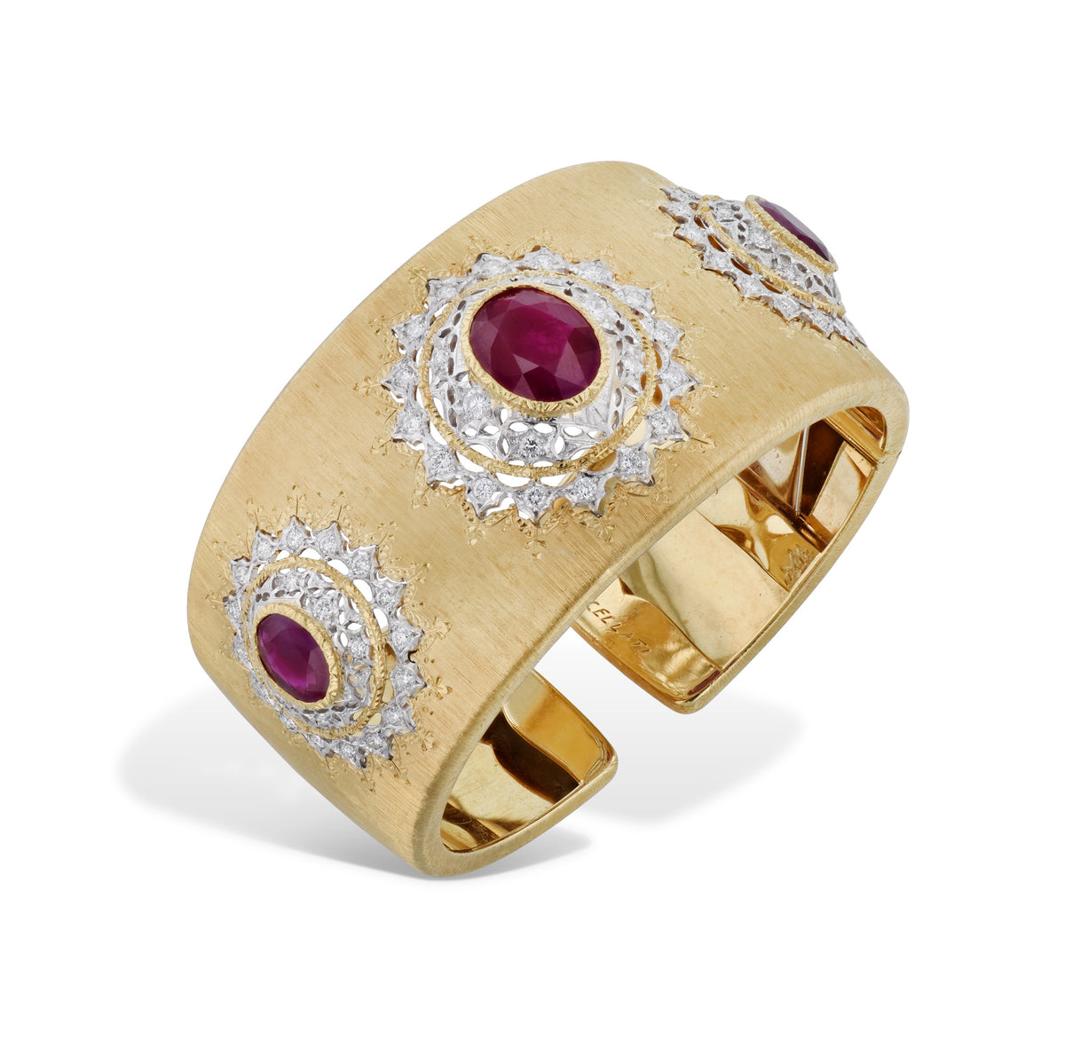 Buccellati Ruby Yellow and White Gold Estate Bracelet - Alternate View 2