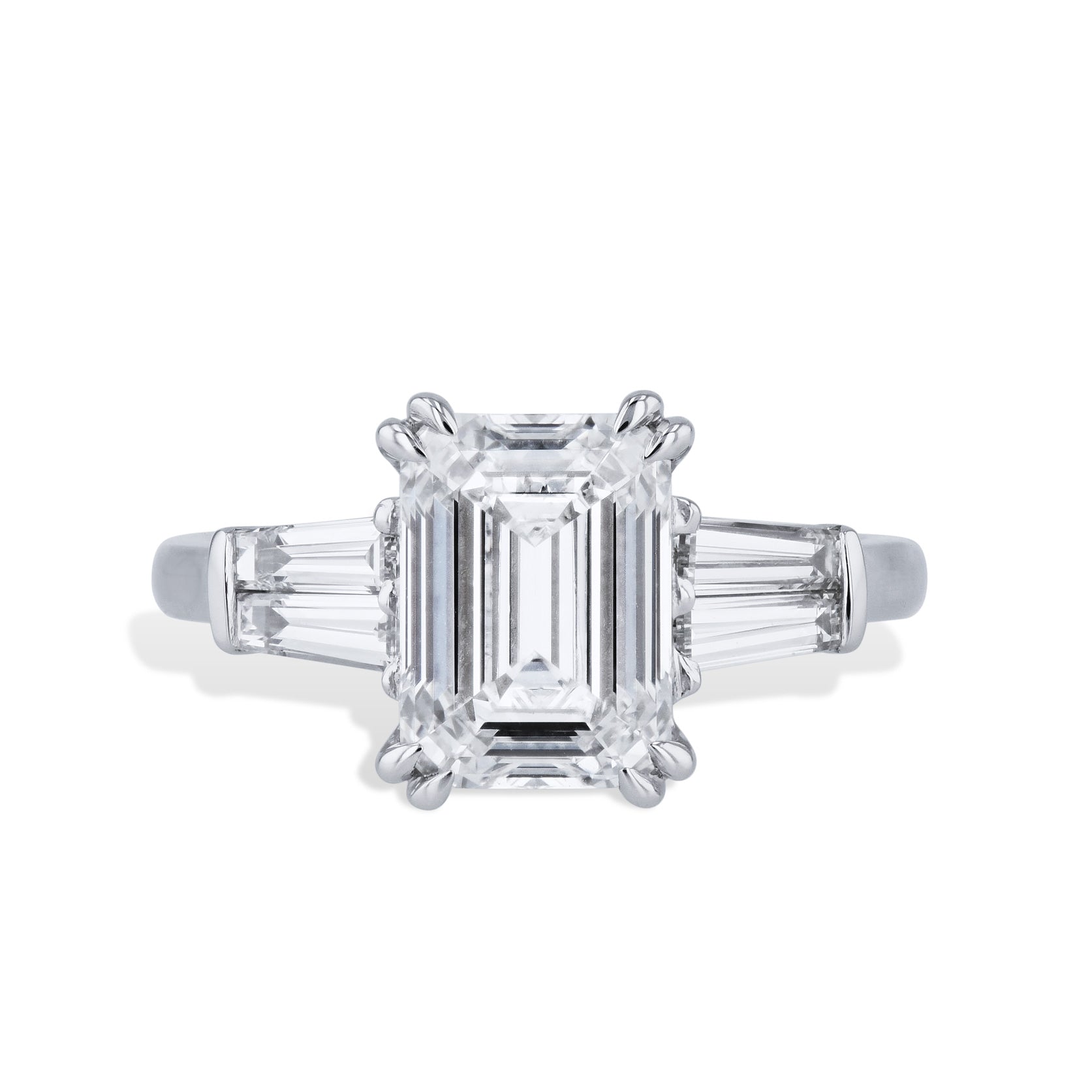 3.25ct Emerald Cut Diamond Platinum Estate Ring Engagement Rings Estate &amp; Vintage