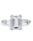3.25ct Emerald Cut Diamond Platinum Estate Ring Engagement Rings Estate & Vintage