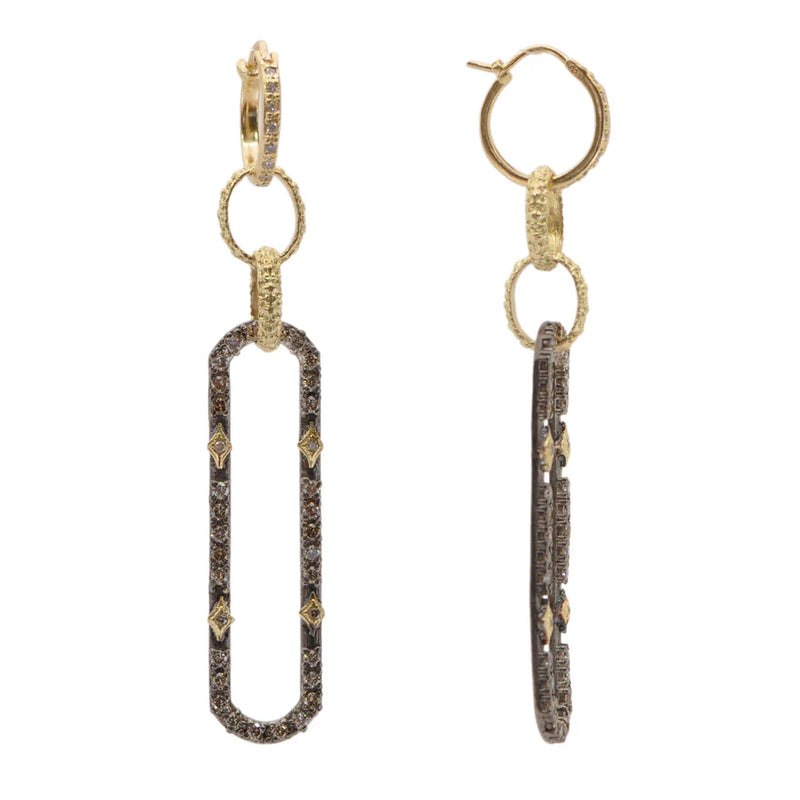 Pave Diamond Paperclip Drop Earrings Earrings Armenta