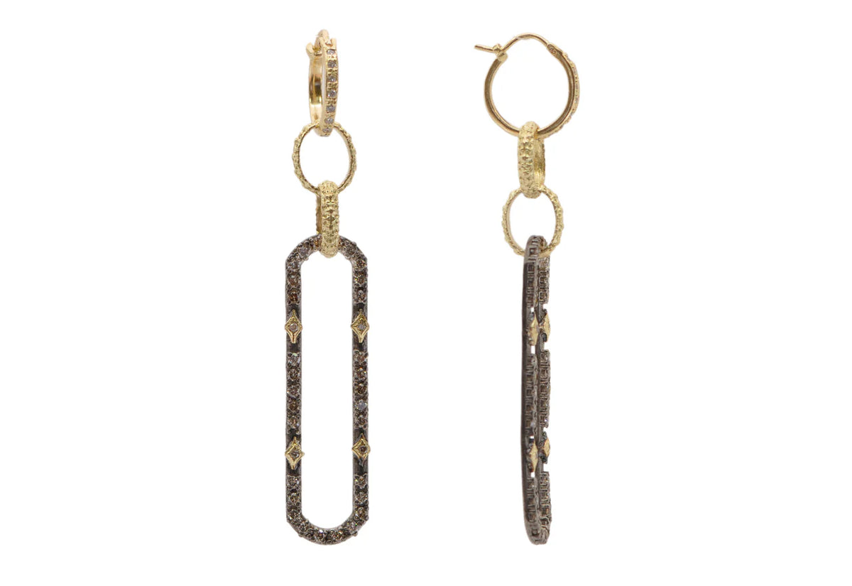 Pave Diamond Paperclip Drop Earrings Earrings Armenta