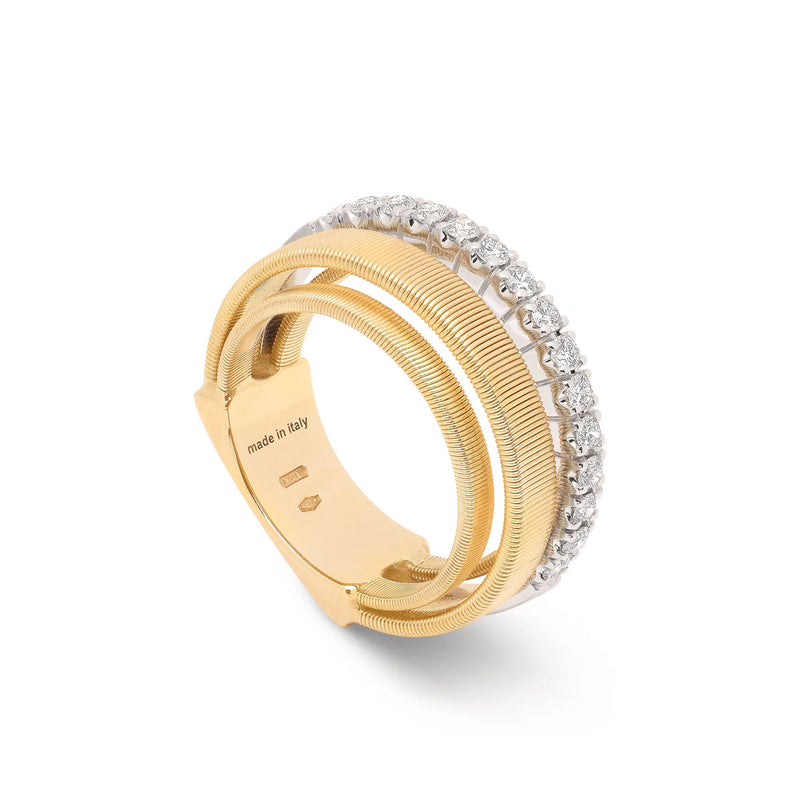 18kt Yellow Gold Diamond 4-Strand Coil Masai Collection Ring Rings Marco Bicego