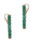 Emerald and Diamond Rose Gold In & Out Hoop Earrings Earrings Curated by H