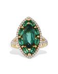 Marquis Zambian Emerald Yellow Gold Ring Rings Curated by H