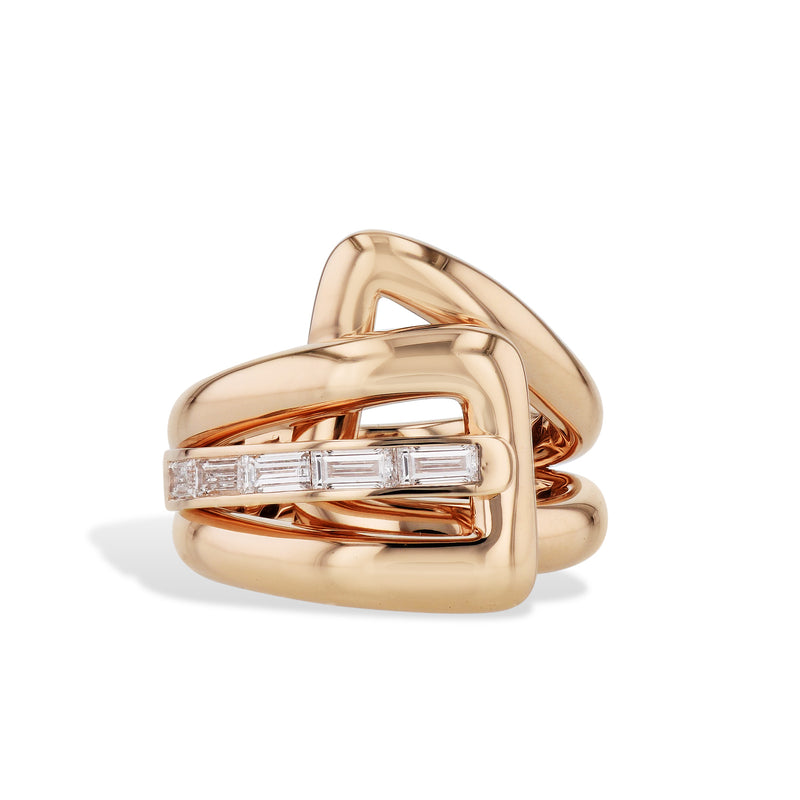 6 Baguette Diamond Rose Gold Ring Rings Curated by H