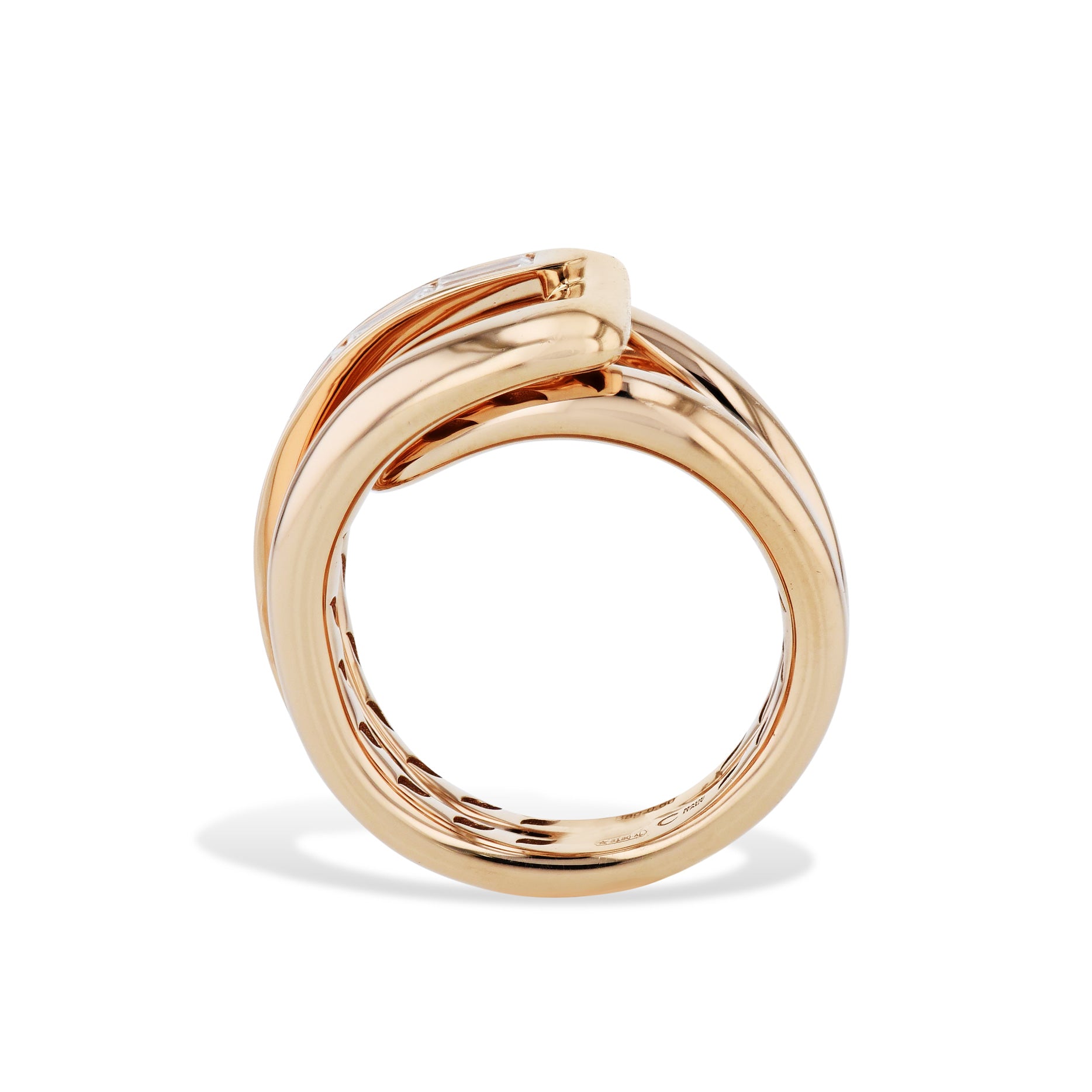 6 Baguette Diamond Rose Gold Ring Rings Curated by H