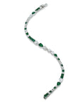 Diamond and Emerald 18K White Gold Bracelet Bracelets Curated by H