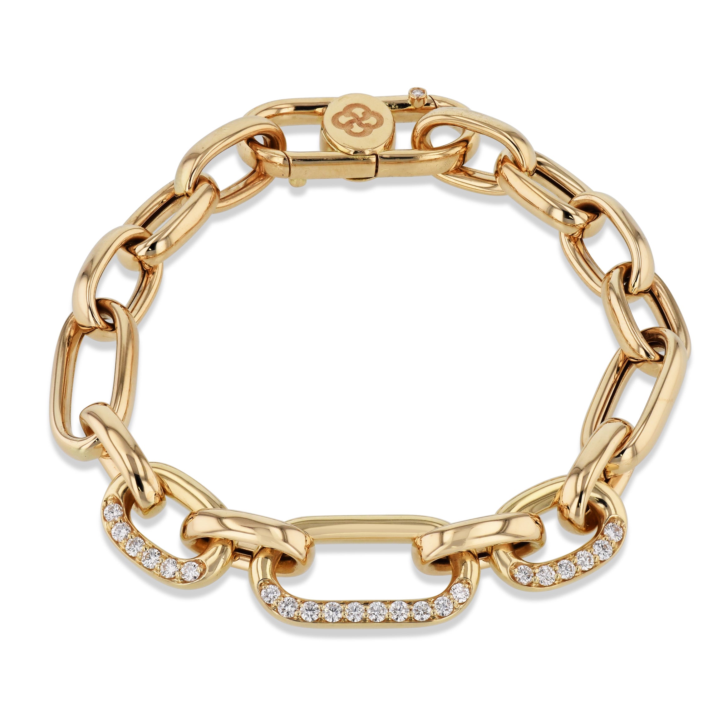 Yellow Gold Diamond Chain Link Bracelet Bracelets Curated by H