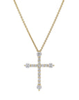 Yellow Gold Diamond Cross Pendant Necklace Necklaces Curated by H