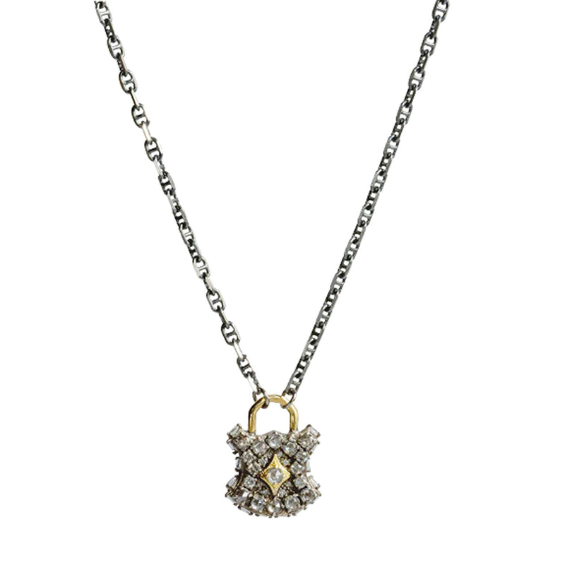 Grey Diamond Padlock Necklace Necklaces Armenta