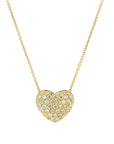 Yellow Gold Diamond Pave Heart Pendant Necklace Necklaces Curated by H