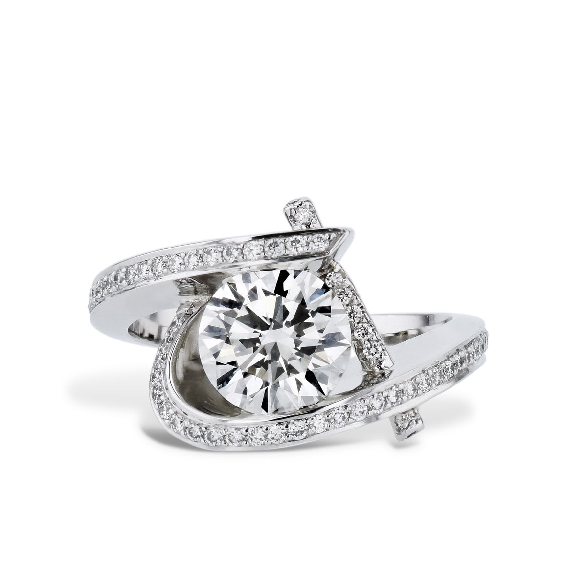 Diamond Platinum Pave Estate Ring Rings Estate & Vintage
