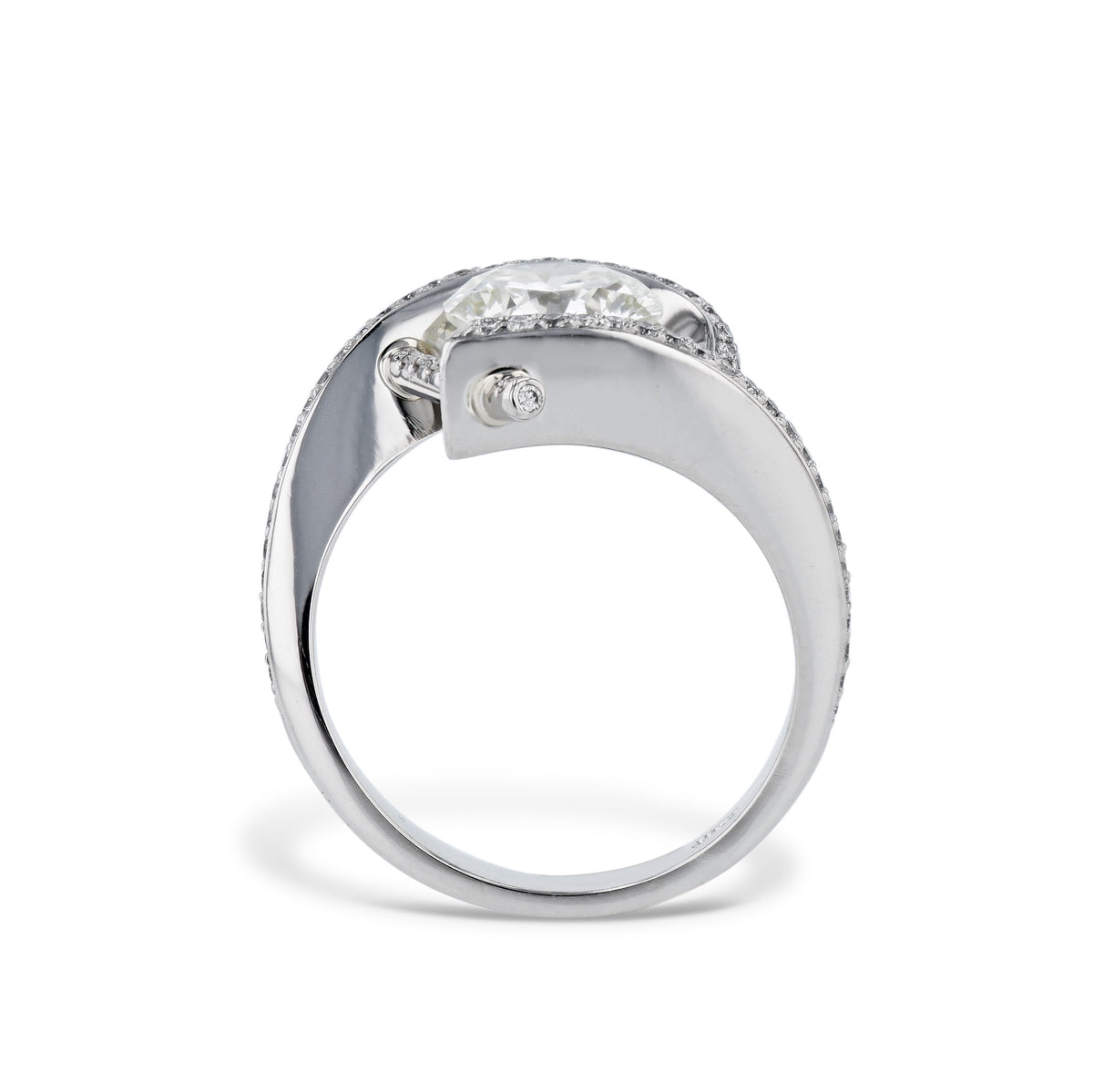 Diamond Platinum Pave Estate Ring - Alternate View 1