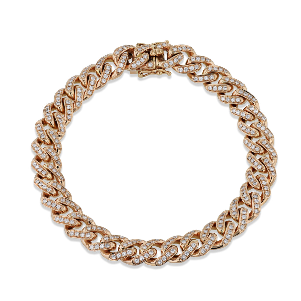 Cuban Diamond Rose Gold Link Bracelet Bracelets H&H Jewels