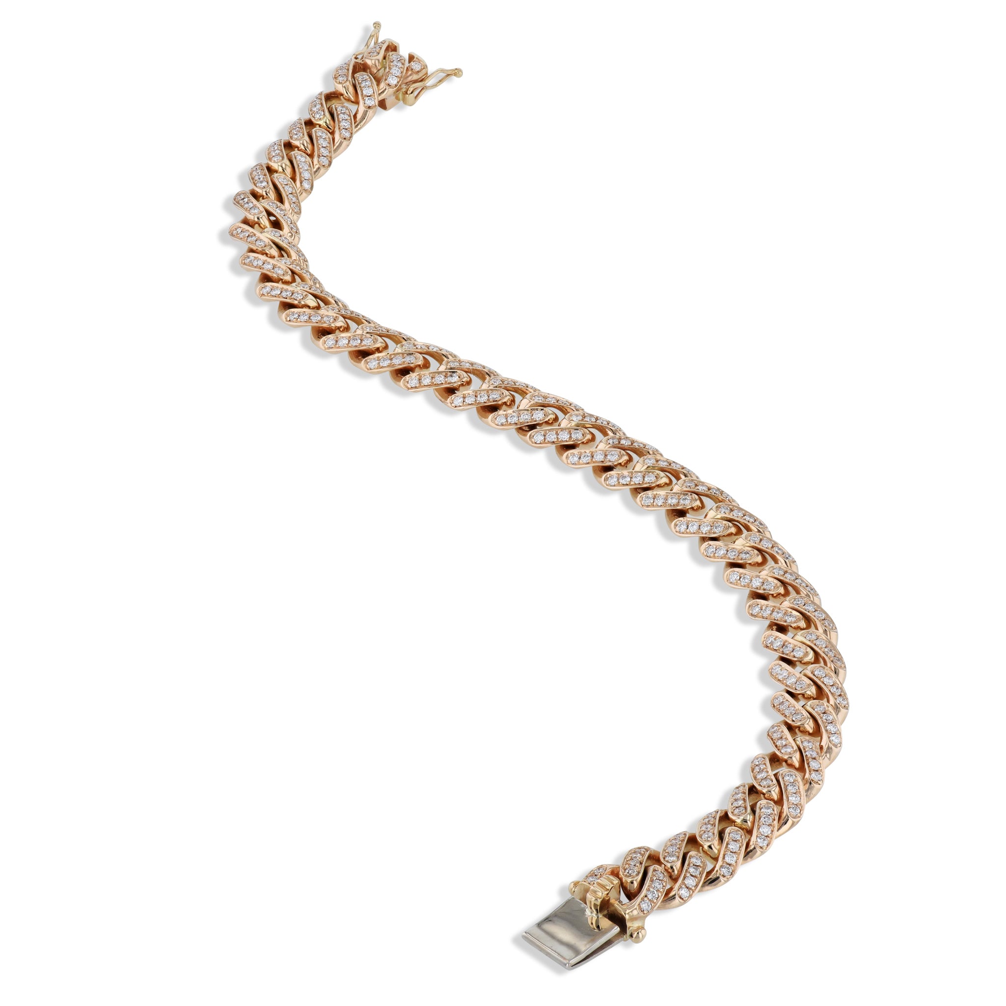 Cuban Diamond Rose Gold Link Bracelet Bracelets H&amp;H Jewels
