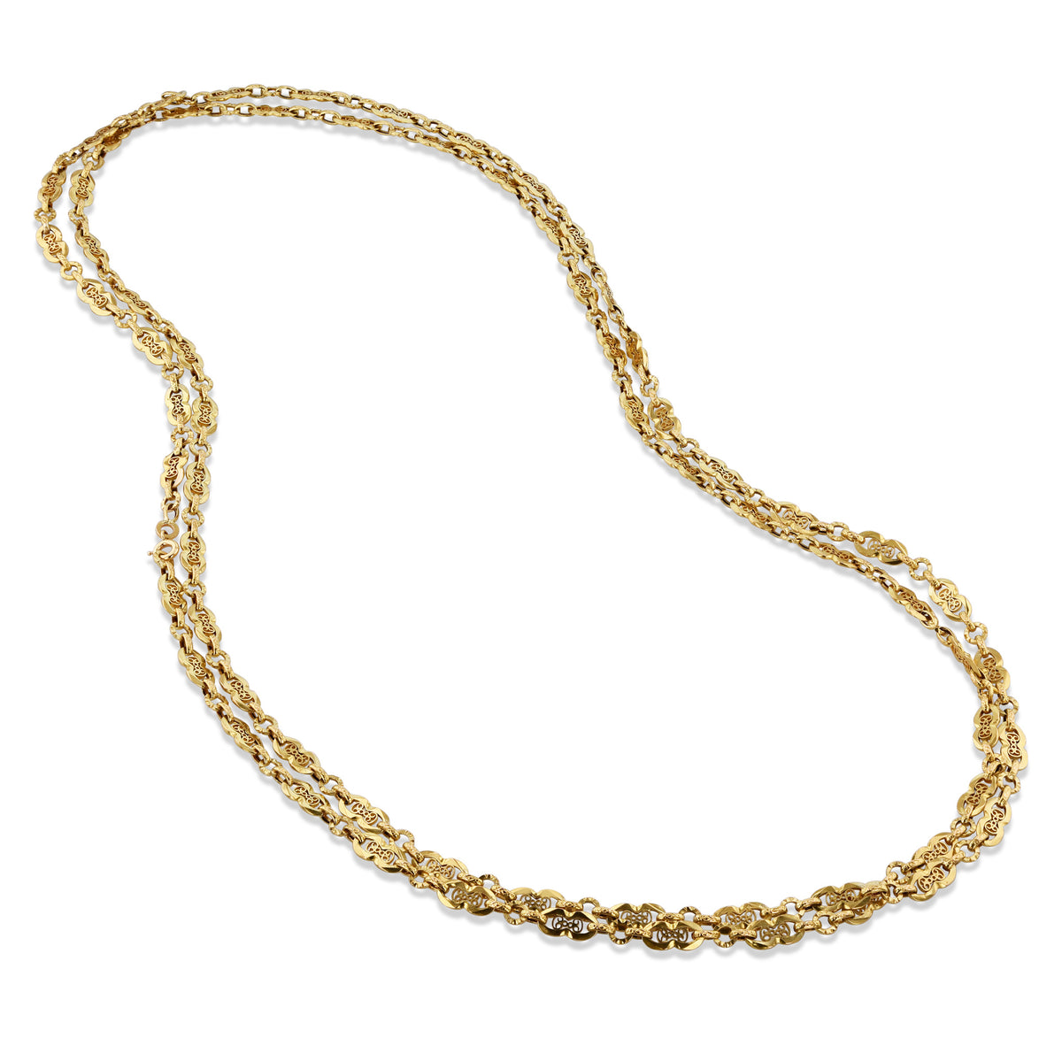 Yellow Gold 58in Station Estate Necklace - Alternate View 1