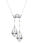 Edwardian French Diamond Estate Pendant Necklace Necklaces Estate & Vintage