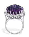 Oval Amethyst and  Diamond White Gold Estate Ring Rings Estate & Vintage