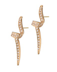 Yellow Gold and Diamond Swirl Estate Earrings Earrings Estate & Vintage