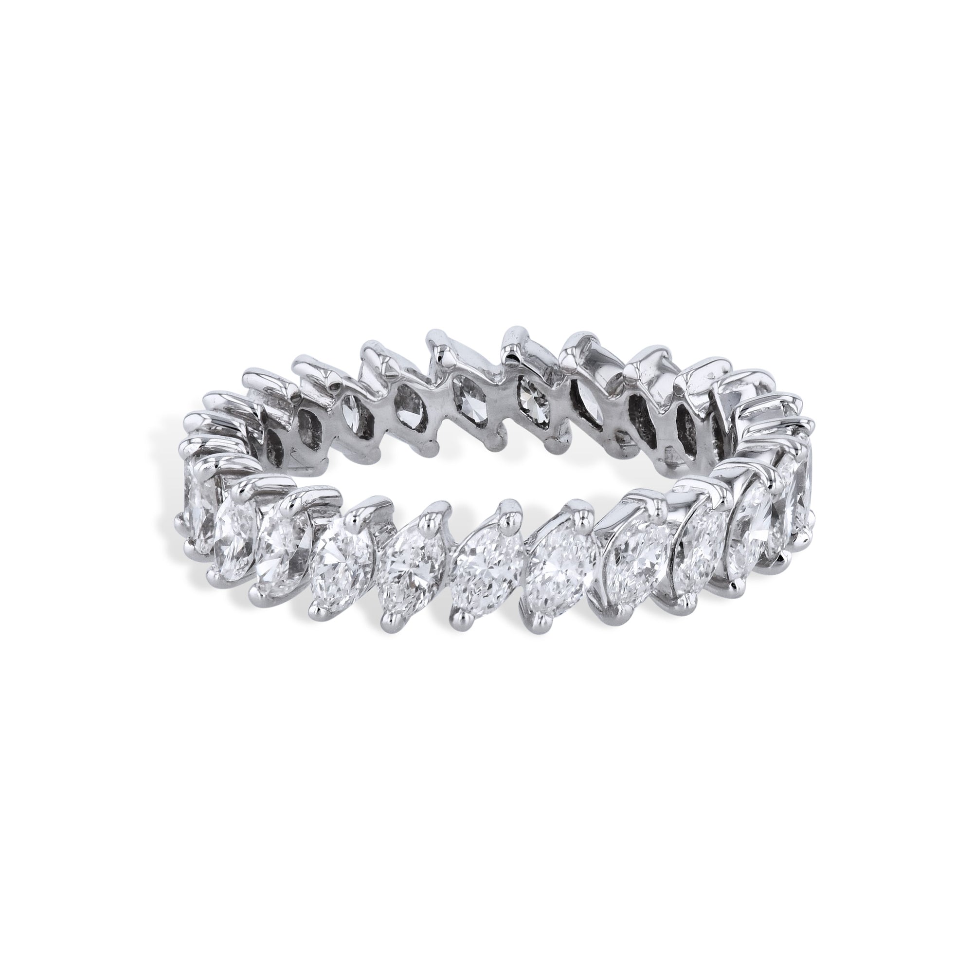 Marquise Diamond Platinum Estate Eternity Band Rings Estate &amp; Vintage