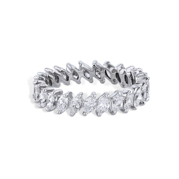 Marquise Diamond Platinum Estate Eternity Band Rings Estate & Vintage