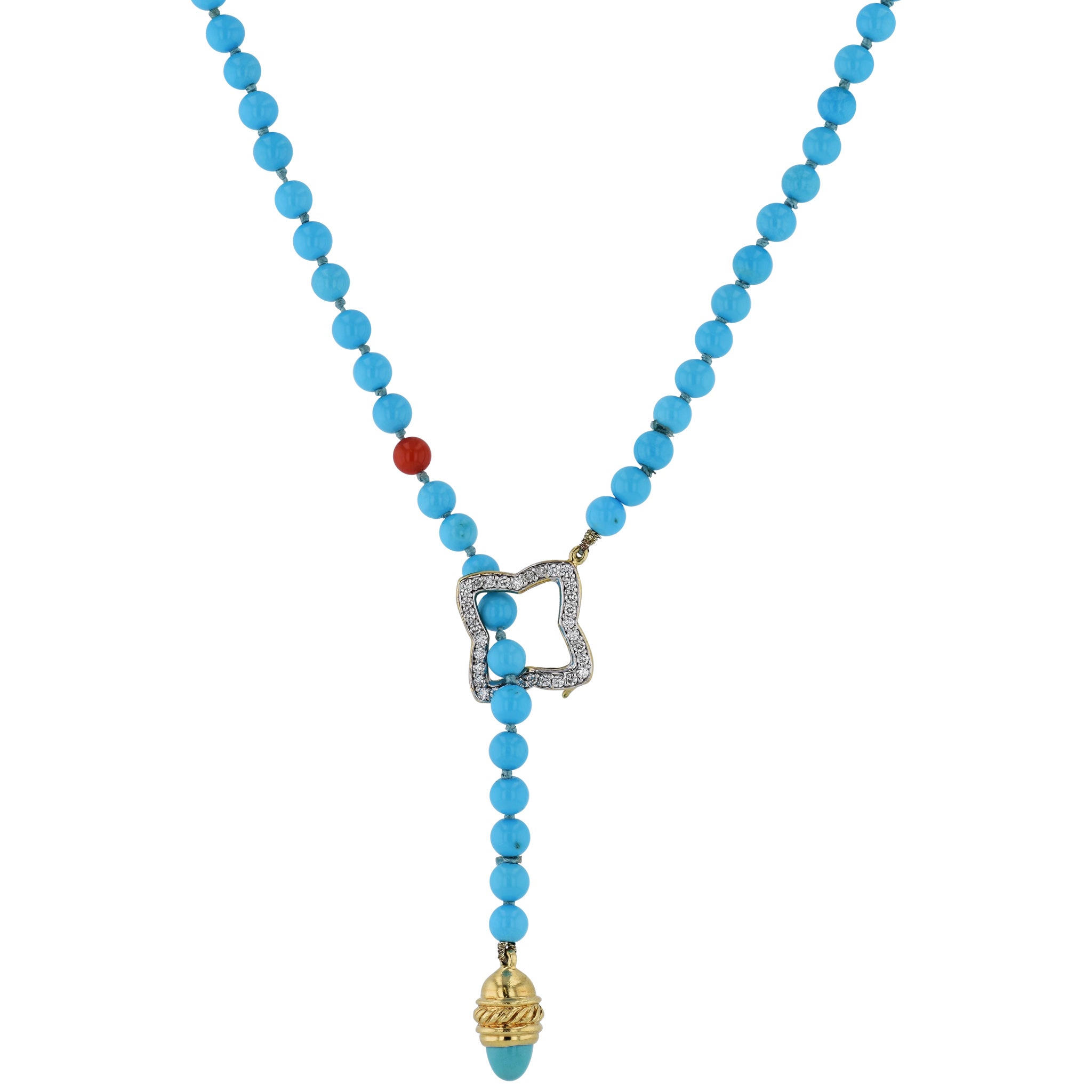 David Yurman Turquoise Lariat Estate Necklace Necklaces Estate &amp; Vintage