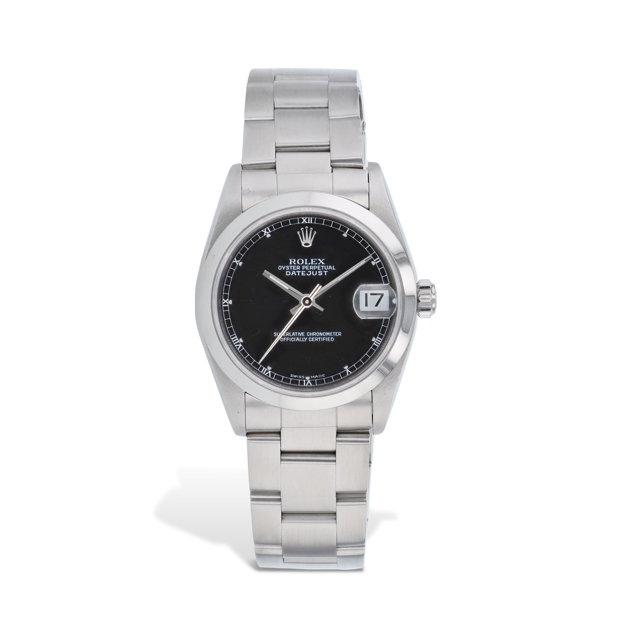 Rolex Datejust Stainless Steel Black Dial Estate Watch Watches Estate &amp; Vintage