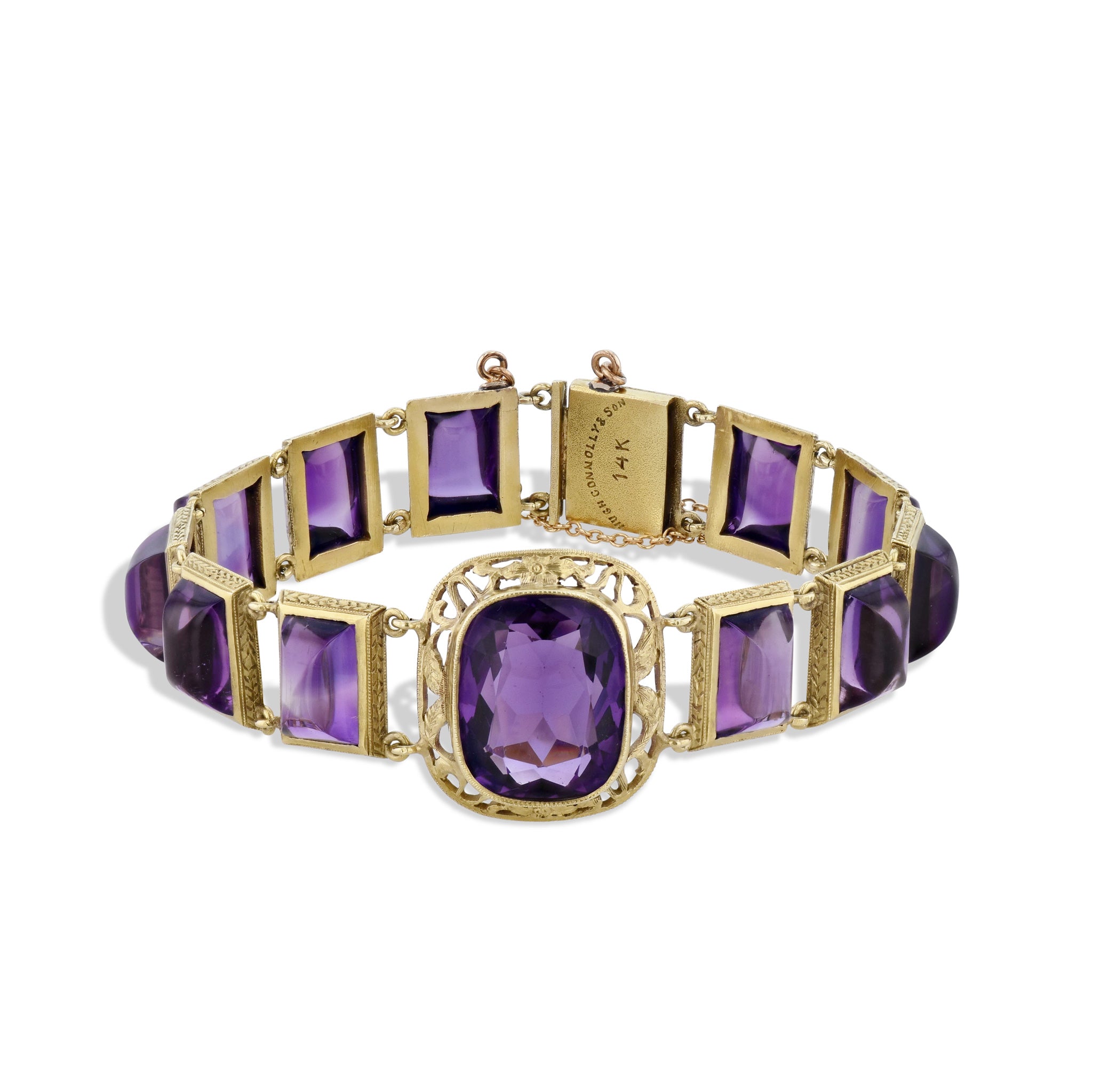 Hugh Connolly & Son Amethyst Yellow Gold Estate Bracelet Bracelets Estate & Vintage
