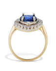 Natural Blue Sapphire Diamond Estate Ring Rings Estate & Vintage