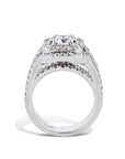 Round and Pave Diamond White Gold Estate Ring Rings Estate & Vintage