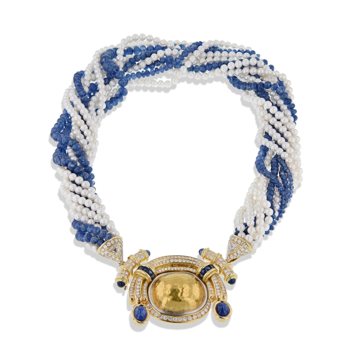 Chaumet Diamond, Sapphire and Pearl French Estate Necklace - Alternate View 1