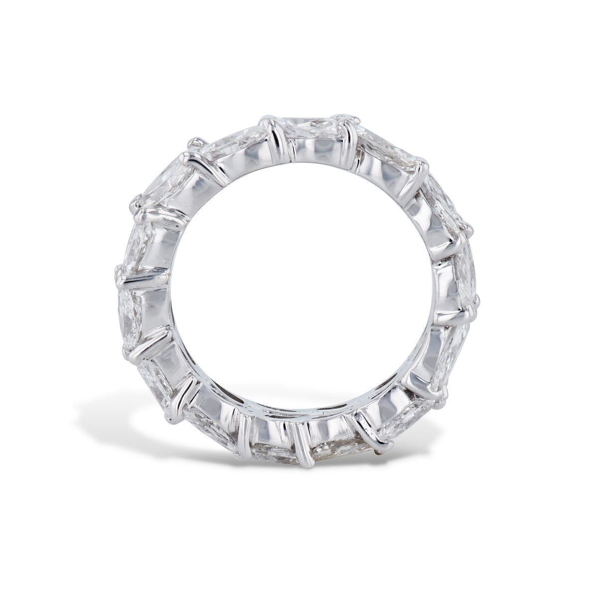Marquise Diamond White Gold Eternity Band Estate Ring - Alternate View 2