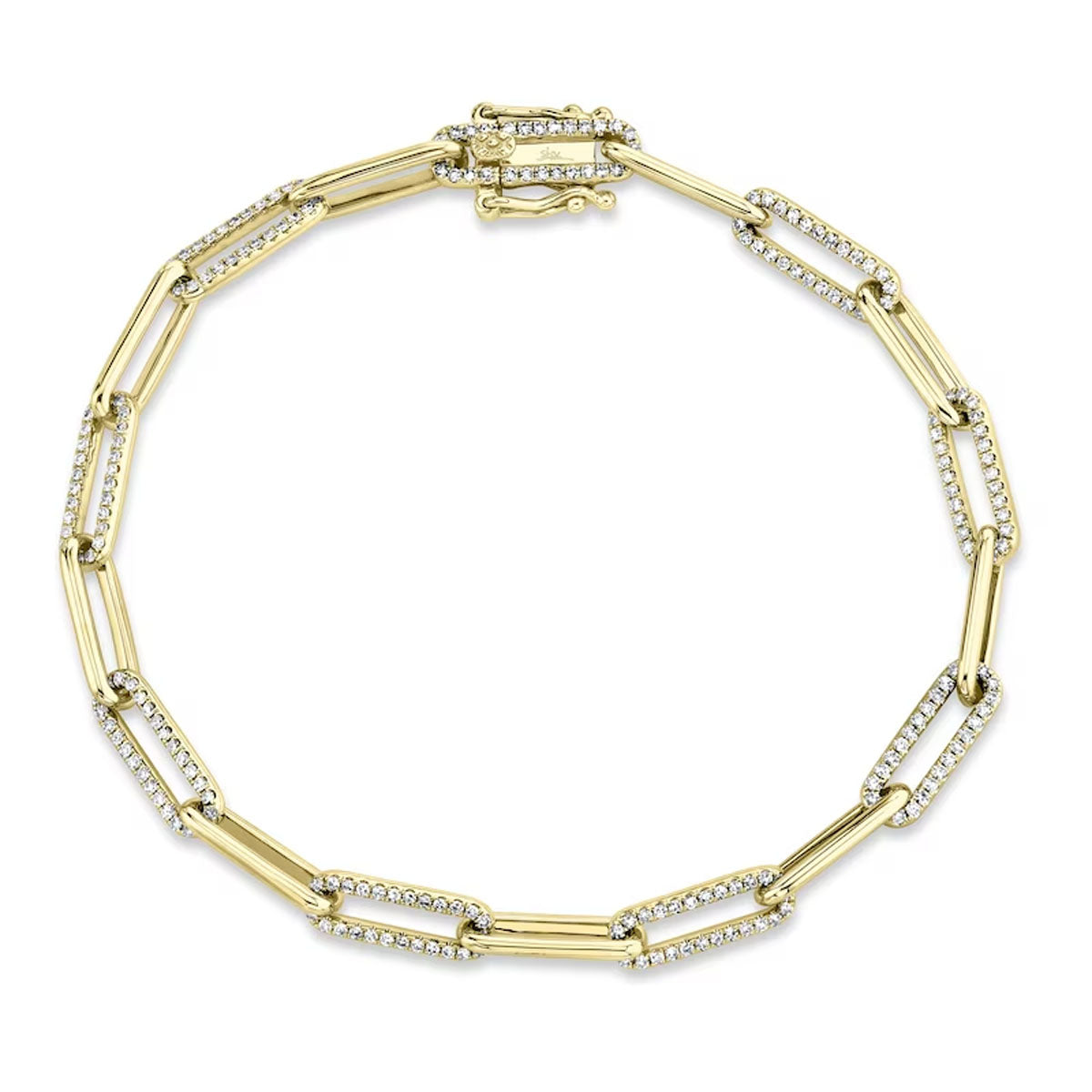 Yellow Gold Diamond Paperclip Link Bracelet Bracelets Gift Giving