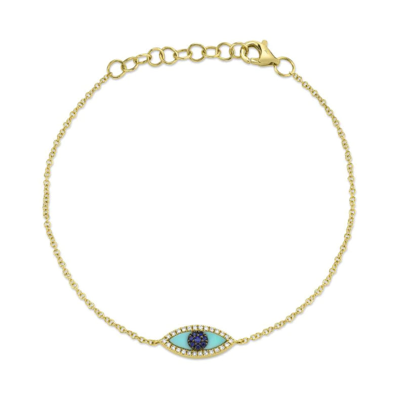 Yellow Gold Diamond Evil Eye Bracelet Bracelets Gift Giving