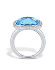 Blue Topaz and Diamond 18K White Gold Ring Rings Curated by H