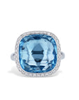 Blue Topaz and Diamond 18K White Gold Ring Rings Curated by H