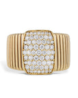 Pave Diamond Center Yellow Gold Ring Rings Curated by H