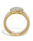 Pave Diamond Center Yellow Gold Ring Rings Curated by H
