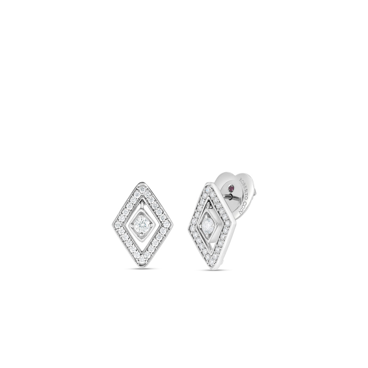 18kt White Gold Diamante Diamond Stud Earrings Earrings Roberto Coin