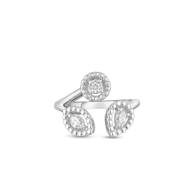 18kt White Gold Dolcetto 3 Stone Diamond Ring Rings Roberto Coin