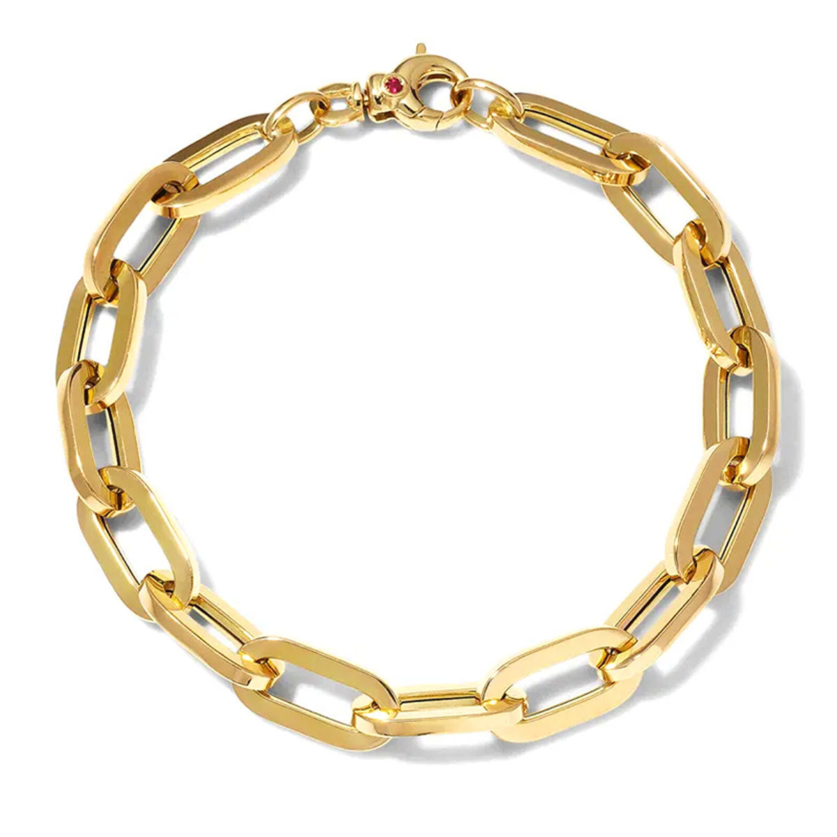 18kt Yellow Designer Gold Oro Classic Pave Diamond Link Paperclip Bracelet Bracelets Roberto Coin