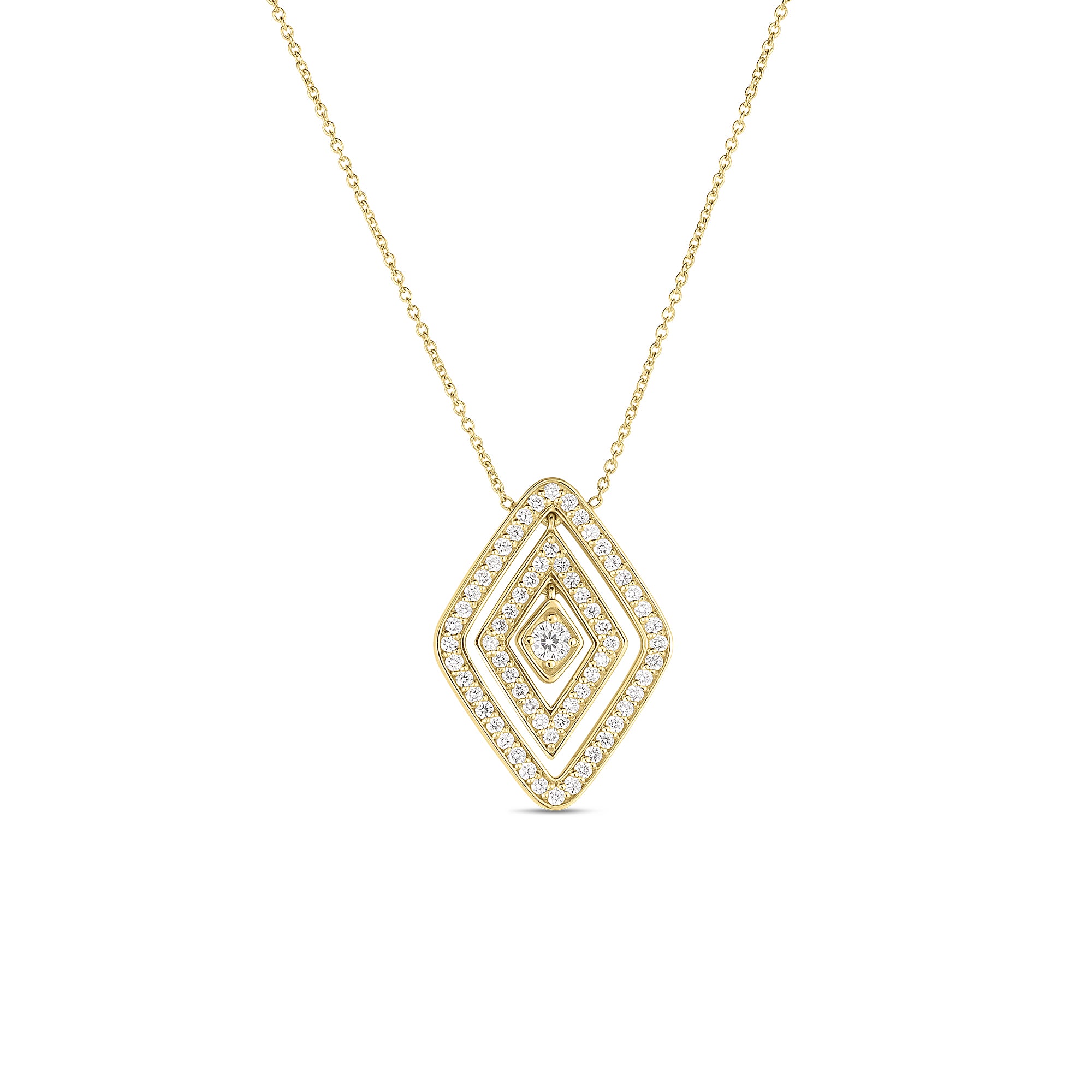 18kt. Yellow Gold Diamante Large Diamond Pendant Necklace Necklaces Roberto Coin
